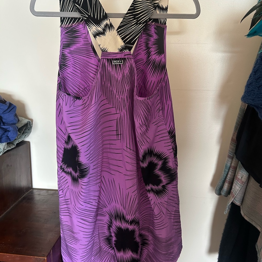 Roxy Purple and Black Patterned Dress